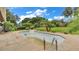 Backyard with an in-ground pool that needs cleaning and maintenance. Surrounded by lush greenery at 8535 Plantation Ridge Blvd, Lakeland, FL 33809