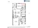 Detailed floor plan showcases the layout of this modern home, including four bedrooms and a spacious gathering room at 877 Cypress Creek Run, St Cloud, FL 34771
