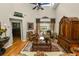 Comfortable living room with a plush armchair, large window, and stylish furnishings at 1117 Stonebrooke Ln # 58, Lakeland, FL 33803
