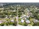 Overhead view of a neighborhood with tree-shaded streets and a mix of houses, some with screened pools at 1685 Kissengen Ave, Bartow, FL 33830