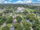 A neighborhood aerial featuring tree-lined streets, houses, a school, and some with pools at 1715 Lando Ln, Orlando, FL 32806