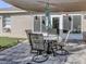 Comfortable patio with dining set, ideal for outdoor meals and leisure under the backyard canopy at 244 Kings Pond Ave, Winter Haven, FL 33880
