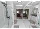 Bathroom view showing the glass shower and entrance to the bedroom at 3370 Highland Fairways Blvd, Lakeland, FL 33810