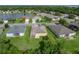 Aerial view showcasing a home's location within a well-planned community with access to a lake and other amenities at 3427 Waterlute Way, Lakeland, FL 33811