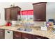 Bright kitchen with stainless steel sink, granite countertops, and stylish cabinetry with window view at 367 Cloverdale Rd, Winter Haven, FL 33884