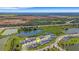 Scenic aerial of a neighborhood near green spaces, showcasing modern homes with picturesque surroundings at 6261 Great Bear Dr, Lakeland, FL 33805