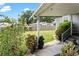 Back porch and the yard, featuring a grassy lawn and lush landscaping at 819 Glendale St, Lakeland, FL 33803