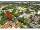 Aerial view of the property highlighting nearby amenities, including a church at 918 South Blvd, Lakeland, FL 33803