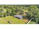 Expansive property featuring a cozy home with a lush green yard and mature trees, all captured from an aerial perspective at 1050 Reynolds Rd, Lakeland, FL 33801