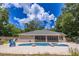 Enjoy this backyard oasis with a large pool and patio area at 13 Count Fleet Dr, Ocala, FL 34482