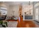Spacious foyer featuring hardwood floors, a chandelier, and views to other rooms at 2026 Indian Sky Cir, Lakeland, FL 33813