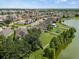 Expansive aerial view showcases the home's generous backyard and tranquil lake at 2544 Ladoga Dr, Lakeland, FL 33805