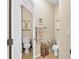 Cozy half bathroom features neutral tones, decorative accents and classic fixtures at 2817 High Winds Ln, Lakeland, FL 33813