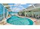 Screened-in pool and patio area perfect for entertaining, with an outdoor kitchen space, and mural at 2817 High Winds Ln, Lakeland, FL 33813