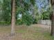 Fenced in portion of backyard with mature trees, ground cover, and a glimpse of an adjacent home at 5522 1St Se St, Lakeland, FL 33812