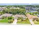 Aerial view of a well-maintained property with a screened-in pool and mature trees at 6757 High Grove Dr, Lakeland, FL 33813