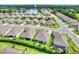 An aerial view of a home, with a large backyard, screened lanai, and lush landscaping at 7770 Lake James Blvd, Lakeland, FL 33810