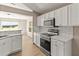 This is a beautiful kitchen with stainless steel appliances and white cabinets at 1125 Blackjack Ridge St, Minneola, FL 34715