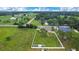 Expansive aerial view of a well-maintained property with lush green lawn and fenced backyard at 5370 Knights Station Rd, Lakeland, FL 33810