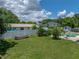 The expansive backyard includes a shed, a large pool, and privacy fencing, perfect for outdoor activities and entertaining at 1232 Fairlee St, Lakeland, FL 33813