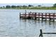 Lakeside dock with birds and table offers a serene waterfront view and outdoor gathering space at 2517 Sunset Dr, Winter Haven, FL 33881