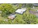 This is an aerial view of the property featuring a shed and large yard at 640 Forrest Dr, Bartow, FL 33830