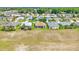 Aerial view of houses and community lawns in a sunny neighborhood at 9017 Se 119Th St, Summerfield, FL 34491