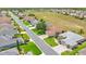 Aerial view of a suburban neighborhood featuring green lawns and well-maintained houses at 9017 Se 119Th St, Summerfield, FL 34491