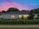 Private backyard with manicured hedges, a secure fence, and a well-maintained lawn at 128 Melissa Trl, Auburndale, FL 33823