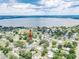 Stunning aerial view showcases the property's location near a beautiful lake and lush green surroundings at 132 Kinstle Ave, Auburndale, FL 33823