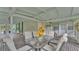 Covered porch with a dining area, perfect for enjoying the outdoors at 15345 Angus Rd, Polk City, FL 33868