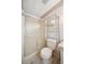 Practical bathroom layout with a shower stall and storage shelving at 1610 Reynolds Rd # 214, Lakeland, FL 33801