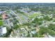 Aerial shot showcasing property's proximity to local school, highlighting community convenience at 215 W Valencia St, Lakeland, FL 33805