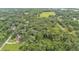 An aerial view of a heavily wooded lot, highlighting its dense tree coverage and natural landscape at 4035 K Ville Ave, Auburndale, FL 33823