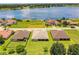 Aerial view of home, landscaped backyard and serene lake view, emphasizing location and community at 4222 Juliana Lake Dr, Auburndale, FL 33823