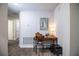 Home office space featuring a desk, chair, and decor with wood-look flooring and light walls at 4222 Juliana Lake Dr, Auburndale, FL 33823