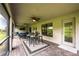 Relaxing screened patio with ceiling fans, comfortable seating, and outdoor dining area for perfect leisure at 4222 Juliana Lake Dr, Auburndale, FL 33823
