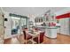 Dining area featuring a hanging chandelier and a view to the backyard at 6509 Oak Hammock Ct, Winter Haven, FL 33884