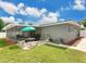 This beautiful backyard features a screen enclosed porch with a spa, patio seating and an air conditioner at 686 22Nd Nw St, Winter Haven, FL 33880