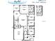 Detailed floor plan featuring four bedrooms, two bathrooms, and an open concept living space at 1496 Fleur Dr, Davenport, FL 33837