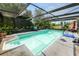 Sparkling screened-in pool area with a small splash pool, perfect for relaxation at 2700 Park Ave, Indian Lake Estates, FL 33855