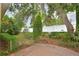 Manicured backyard with lush greenery, brick pavers, offering a private outdoor space at 6408 Christina Chase Pl, Lakeland, FL 33813