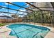 Swimming pool inside screened enclosure with a sunny outdoor space, perfect for relaxation and recreation at 351 Crystal Ridge Way, Lake Mary, FL 32746