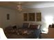 Bedroom with double bed, nightstand, and ceiling fan at 4811 Saxon # A201, New Smyrna Beach, FL 32169