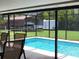 Inviting screened-in pool area offering a relaxing outdoor space with a well-manicured lawn at 806 South St, New Smyrna Beach, Fl 32168, FL 32168