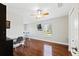 Bedroom with a loft bed and hardwood floors at 756 Bay Dr, New Smyrna Beach, FL 32168