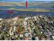 Wide aerial view of the property at 1312 2nd Street close to the Indian River and New Smyrna Beach at 1312 2Nd St, Edgewater, FL 32132