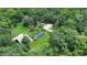 Aerial shot of the property highlighting the home, pool, and surrounding trees at 2536 Paige Ave, New Smyrna Beach, FL 32168