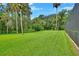 Expansive backyard featuring lush lawn, mature trees, and well-maintained landscaping at 2536 Paige Ave, New Smyrna Beach, FL 32168