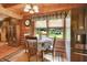 Cozy breakfast nook featuring wood walls, a table for four, and a window with a view of the outdoors at 2536 Paige Ave, New Smyrna Beach, FL 32168